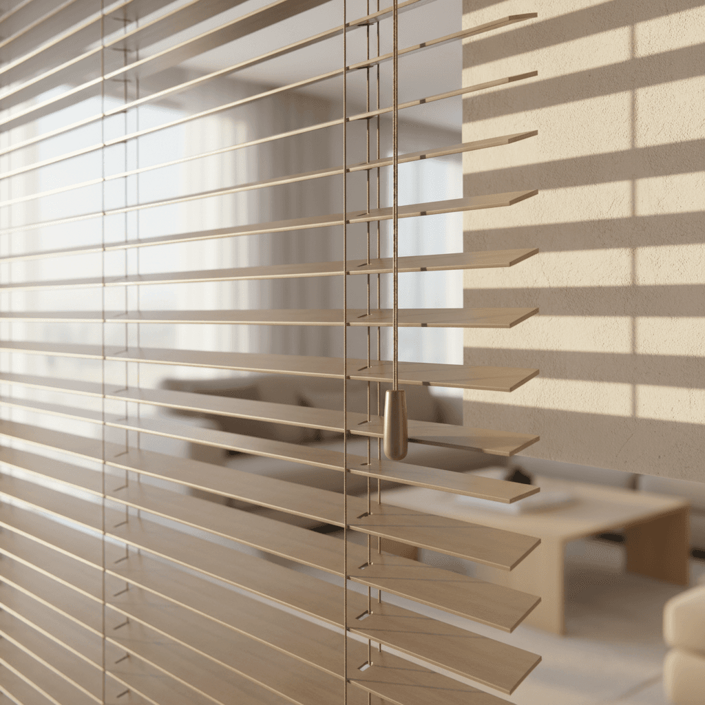 Kitchen window with zebra blinds